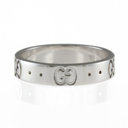 Gucci K18WG Ring / Icon No. 9.5 Silver Ladies 18K K18 White Gold Accelerating