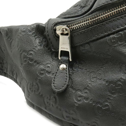 Gucci Shima Body Bag Hip Waist Pouch Rubber Coated Leather Gray 246409