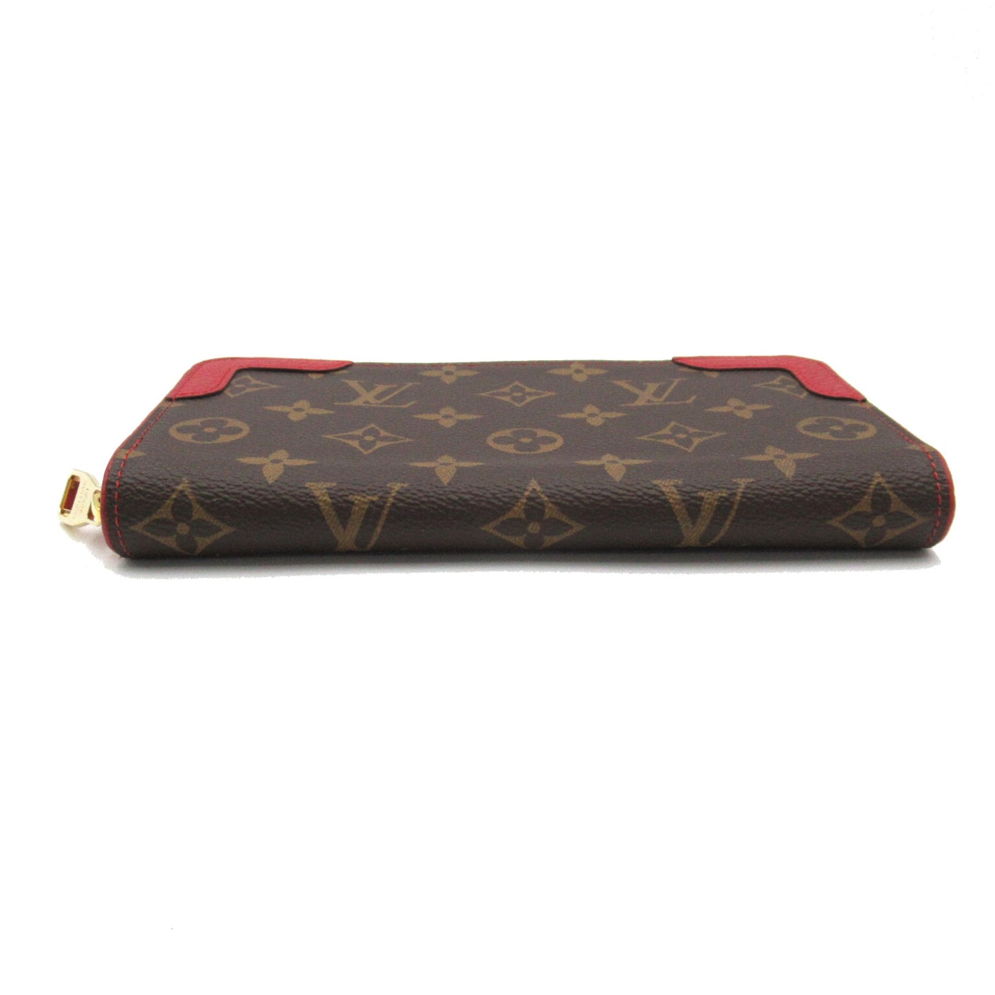 LOUIS VUITTON Zippy wallet Brown Red Cerise Monogram PVC coated canvas leather M61854