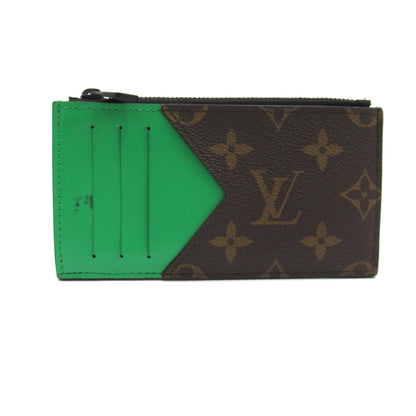 LOUIS VUITTON Coin card holder Brown Green Monogram macassar PVC coated canvas M81627