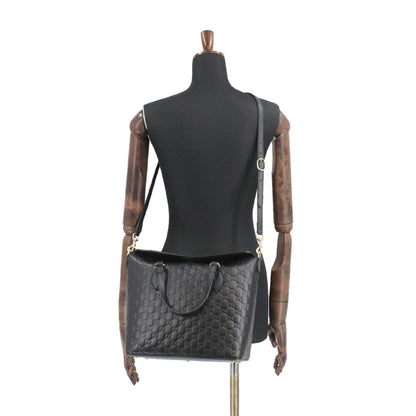Gucci Guccisima 2way tote shoulder bag leather black 428226 Guccissima Bag