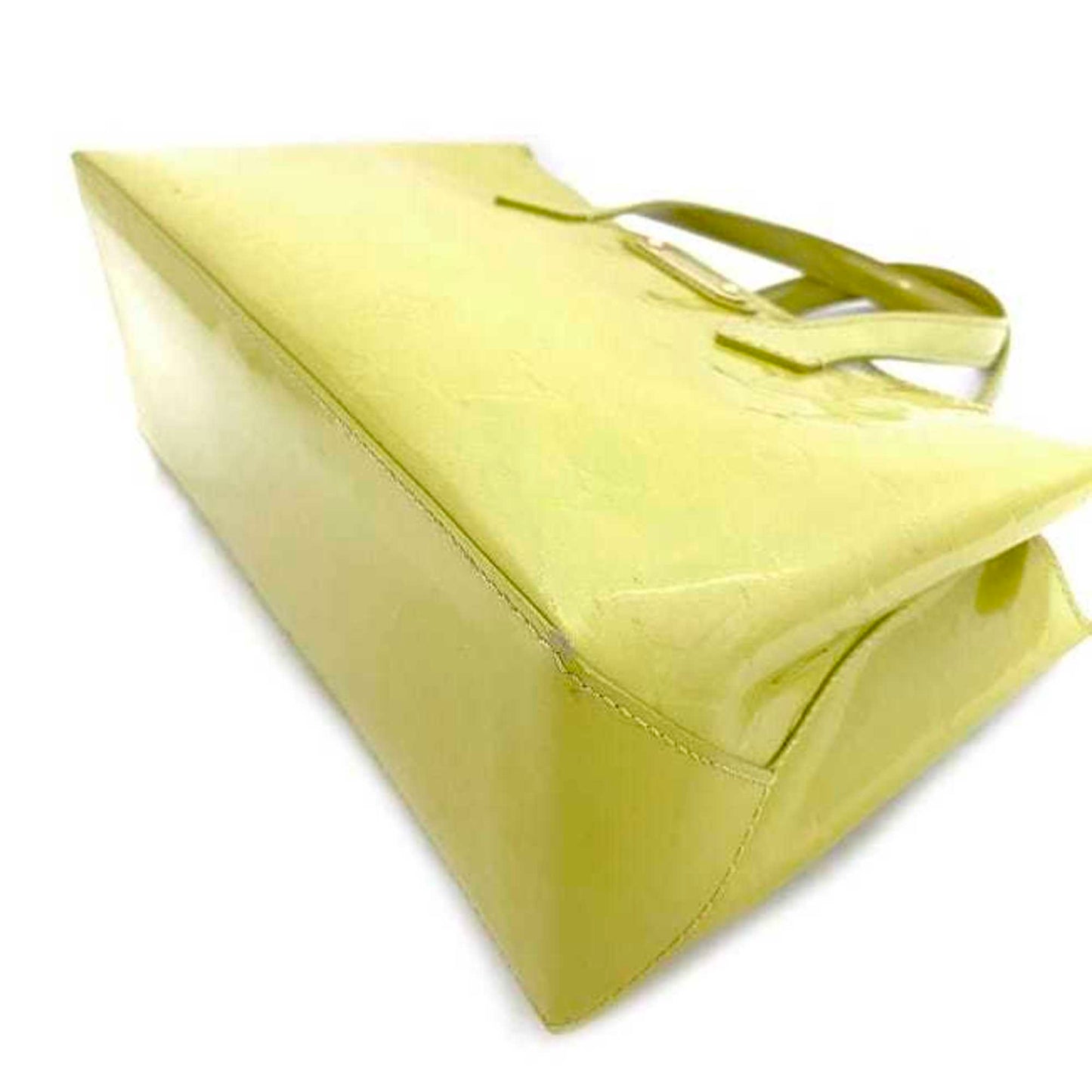 LOUIS VUITTON Handbag Wilshire PM Yellow Green Monogram Vernis M91643 Patent Leather M049  Embossed Enamel LV