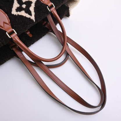 LOUIS VUITTON Monogram Teddy On the Go GM Handbag M55420 Brown/Ivory Women's