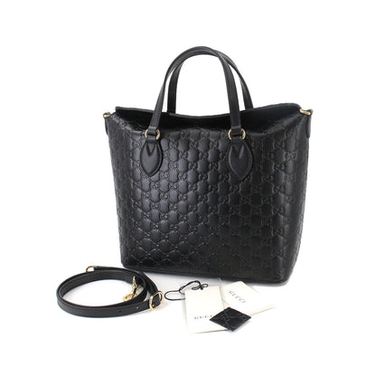 Gucci Guccisima 2way tote shoulder bag leather black 428226 Guccissima Bag