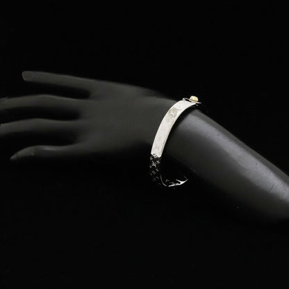 LOUIS VUITTON Cuff Nanogram Bangle Bracelet #S S Size Metal Silver Color M00249