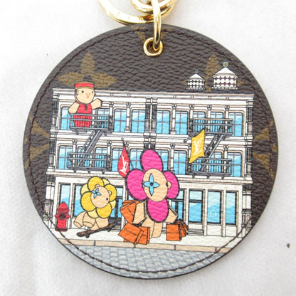 LOUIS VUITTON Porto Craie Ilustre New York City Keychain Brown Monogram PVC coated canvas M00873