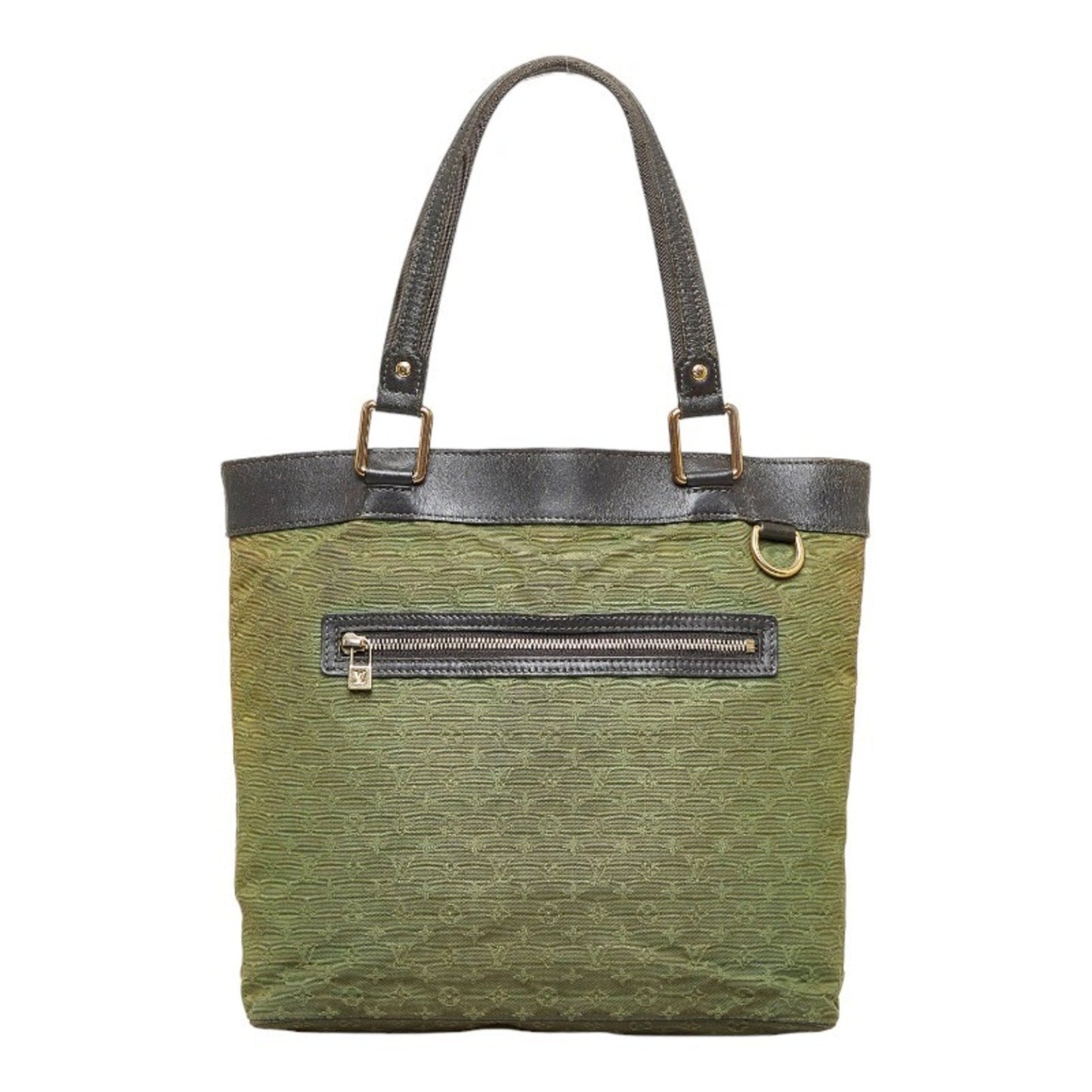 LOUIS VUITTON Monogram Lucile GM Shoulder Bag Tote M92681 Green Dark Brown Canvas Leather Women's
