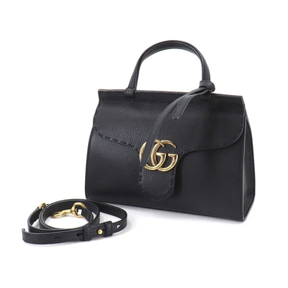 Gucci GG Marmont 2way hand shoulder bag leather black 442622 Bag