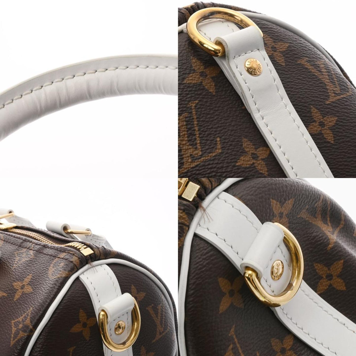 LOUIS VUITTON Monogram Speedy Bandouliere 25 Brown White M20754 Unisex Canvas Handbag