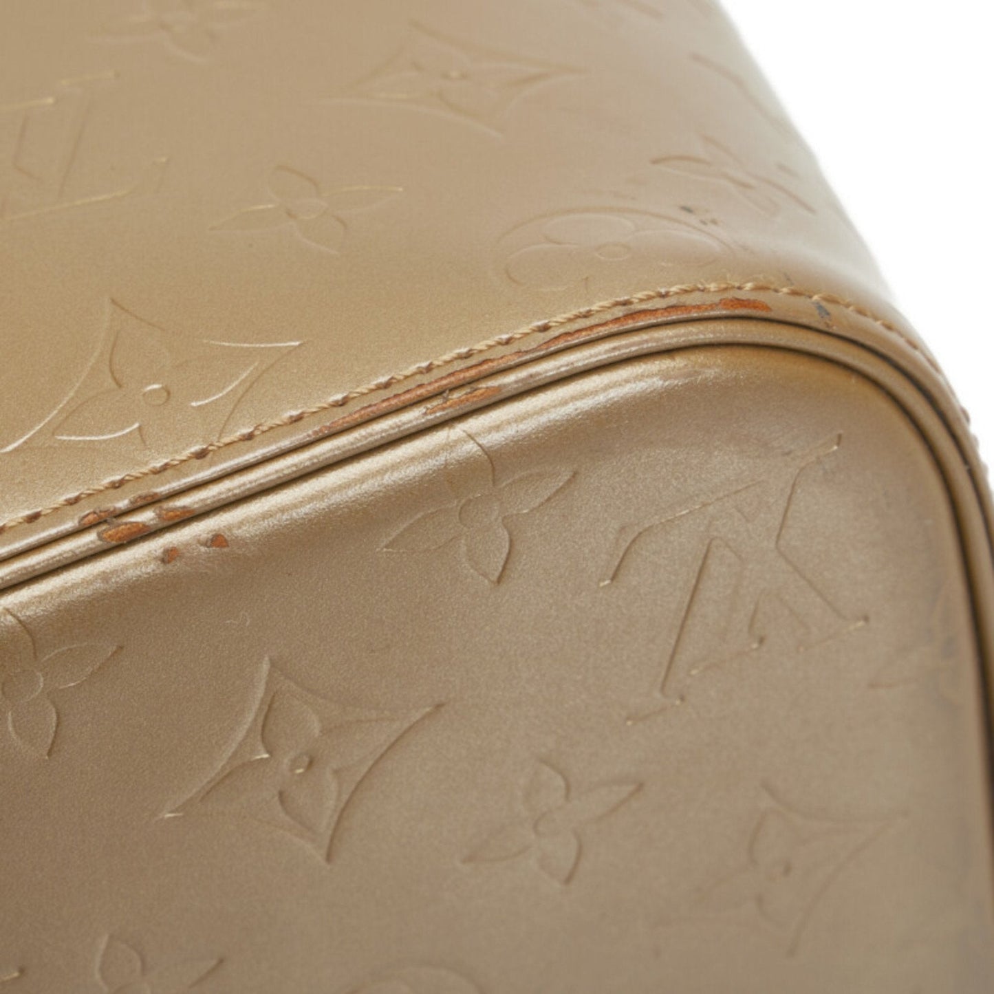 LOUIS VUITTON Monogram Matte Stockton Tote Bag M55117 Ambre Gold Leather Women's