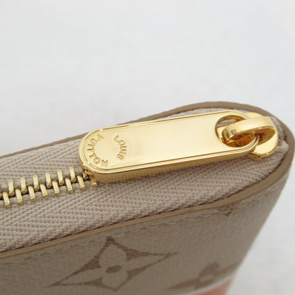 LOUIS VUITTON zip around purse Beige leather monopanum canvas M82691