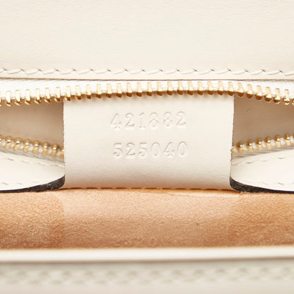 Gucci Sylvie Small Shoulder Bag 421882 White Red Navy Leather Ladies GUCCI