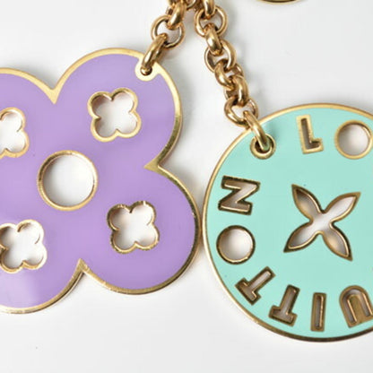LOUIS VUITTON key ring bag charm  logo flower multicolor