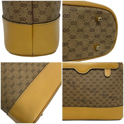 Gucci Handbag Beige Yellow Old Mini Boston Bag PVC Leather GUCCI Ladies Design