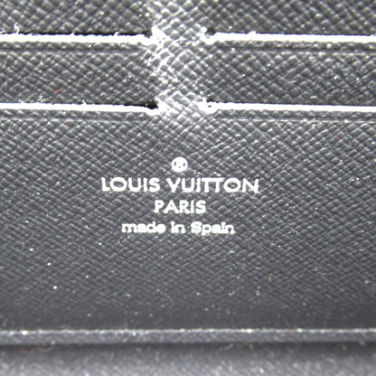 LOUIS VUITTON Zippy Dragonne Black Black Taiga leather M69409