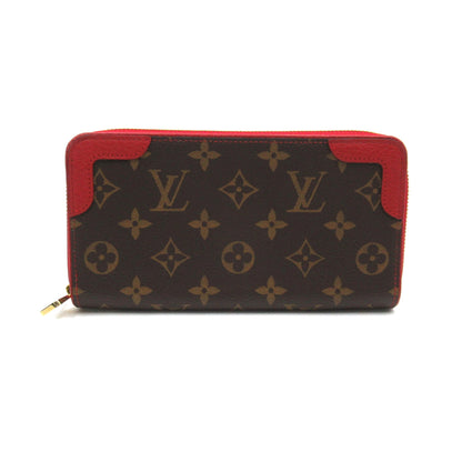 LOUIS VUITTON Zippy wallet Brown Red Cerise Monogram PVC coated canvas leather M61854