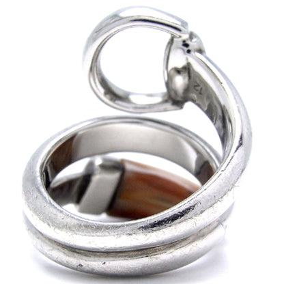 Gucci Horsebit Horn Lady's Ring Silver 925