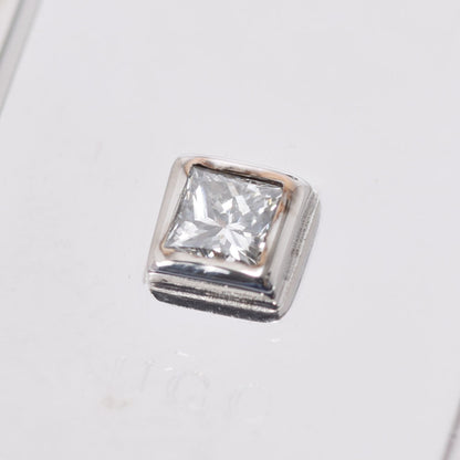 Gucci 2P diamond dock tag unisex K18WG necklace