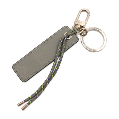 LOUIS VUITTON Portocre Tag Monogram Fluo Keychain MP2126 Titanium Canvas Gray Series Silver Hardware Key Ring Bag Charm