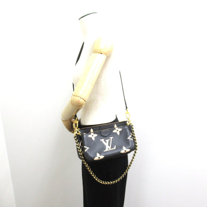 LOUIS VUITTON Multi Pochette Accessoires Black Monogram empreinte leather M45777