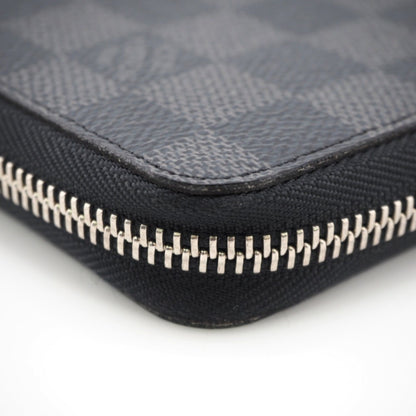 LOUIS VUITTON N60632 Zippy Organizer Round Zipper Damier Graphite Long Wallet Black Men's