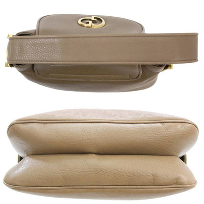 Gucci double G leather shoulder bag camel shop card ladies