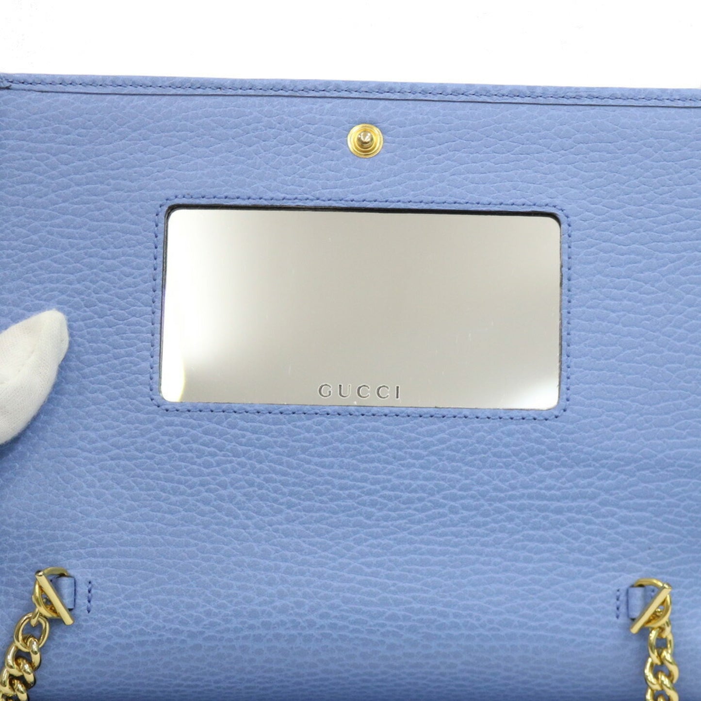 Gucci Shoulder Bag Marmont Chain Blue Ladies