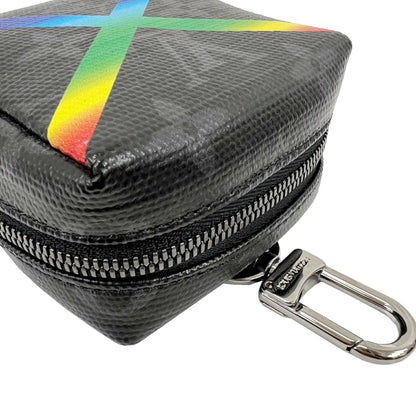 LOUIS VUITTON Bijoux Sack Square Pouch MP2467 Shiny Monogram Eclipse Rainbow Key Ring Bag Charm Belt Waist Men's