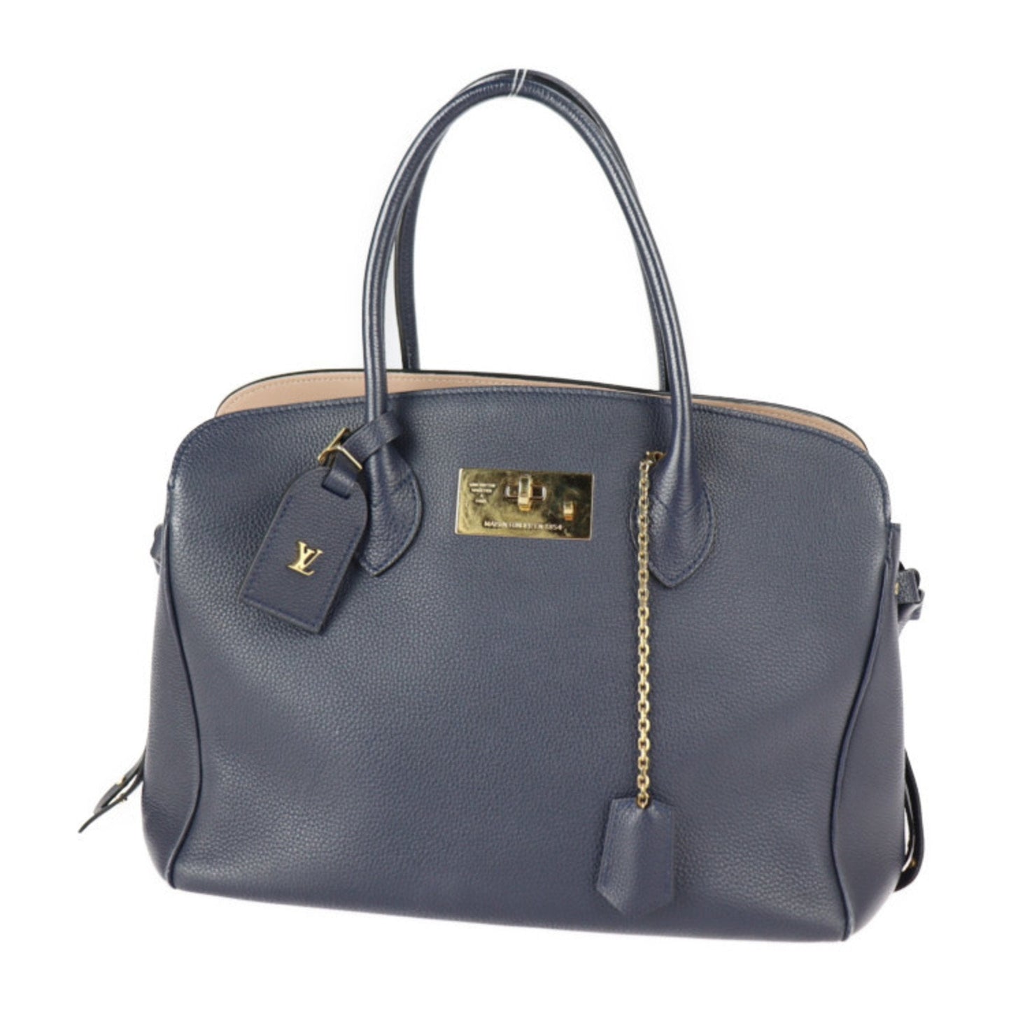 LOUIS VUITTON Mira MM Handbag M53948 Taurillon Leather Blue Marine 2WAY Gold Hardware
