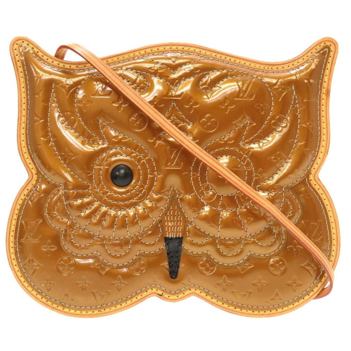 LOUIS VUITTON Monogram Vernis Comte Defe Pochette Owl Bronze M92268 Shoulder Bag