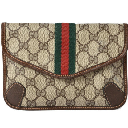 Gucci Clutch Pouch/Multi Pouch GUCCI GG Supreme Brown/Beige Webline