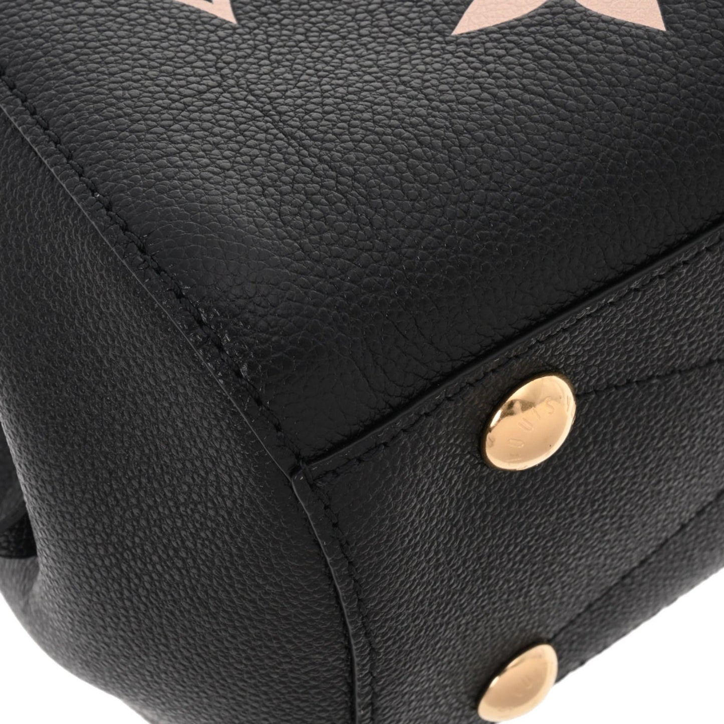 LOUIS VUITTON Monogram Emplant Montaigne BB Noir Beige M45489 Women's Bag