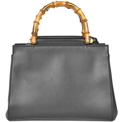 Gucci Nimfair Bamboo Handbag Shoulder Bag 2Way Leather Black 453767