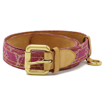 LOUIS VUITTON Monogram Sun Tulle Belt Leather Fuchsia Pink #90 90/36 M6925U