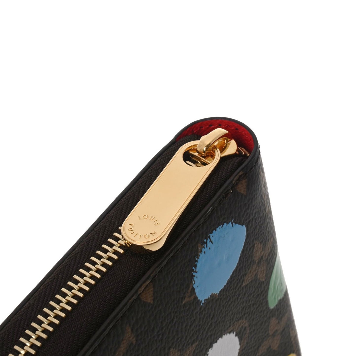 LOUIS VUITTON Monogram Painted Dot LV x YK Yayoi Kusama Zippy Brown M81864 Long Wallet