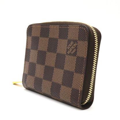 LOUIS VUITTON Zippy coin purse Brown Ebene Damier PVC coated canvas N63070