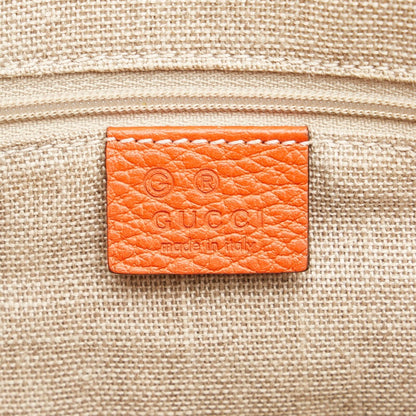 Gucci Interlocking G Handbag Shoulder Bag 449651 Orange Leather Ladies GUCCI