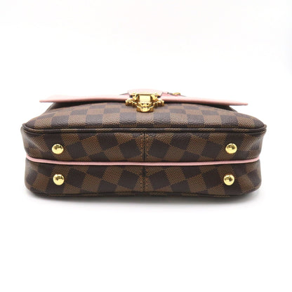 LOUIS VUITTON Brown Pink Magnolia Damier PVC coated canvas leather N44244