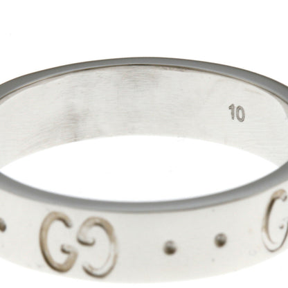 Gucci Icon Ring No. 9.5 18K K18 White Gold Women's