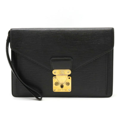LOUIS VUITTON Epi Pochette Serie Dragonne Second Bag Noir Black Key Missing M52612