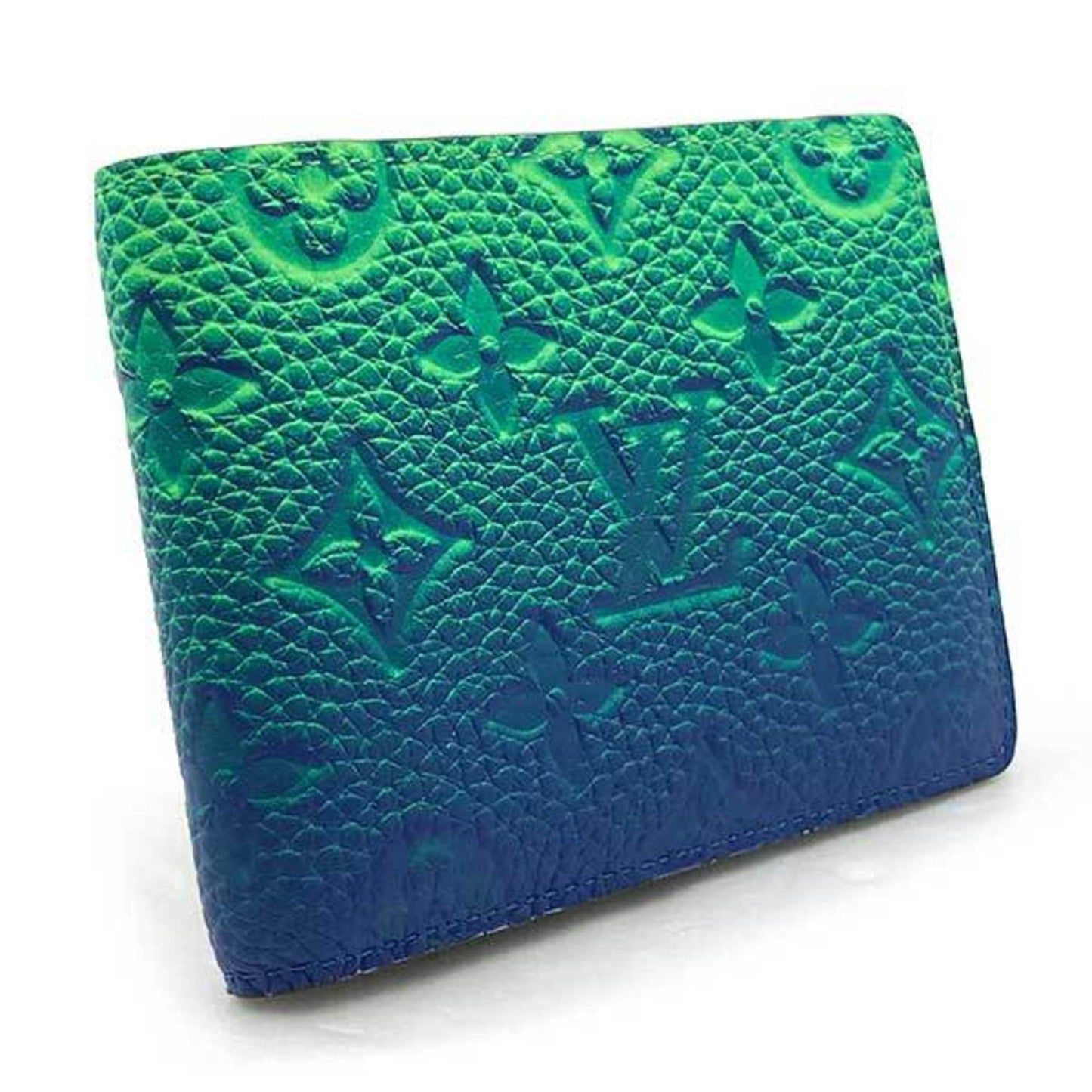 LOUIS VUITTON Portofeuil Slender NM Wallet Long Monogram Neon Color Blue x Green Men Women M81242