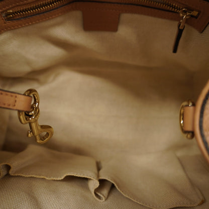 GUCCIAuth  Soho 2way Bag Natural/brown336751Leather,Canvas Handbag,Shoulder Bag