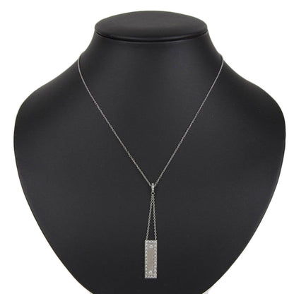 Gucci logo plate necklace K18WG melee diamond