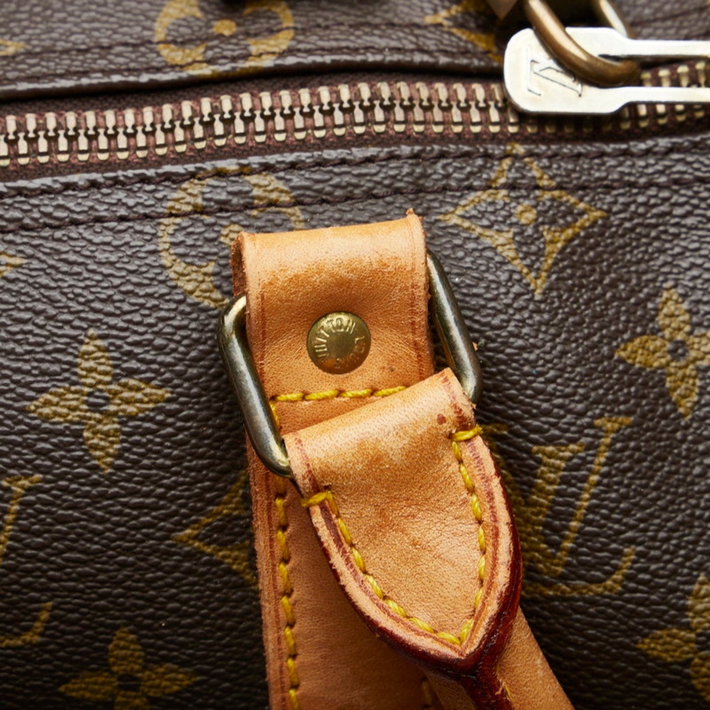 LOUIS VUITTON Monogram Keepall 50 Boston Bag M41426 Brown PVC Leather Ladies