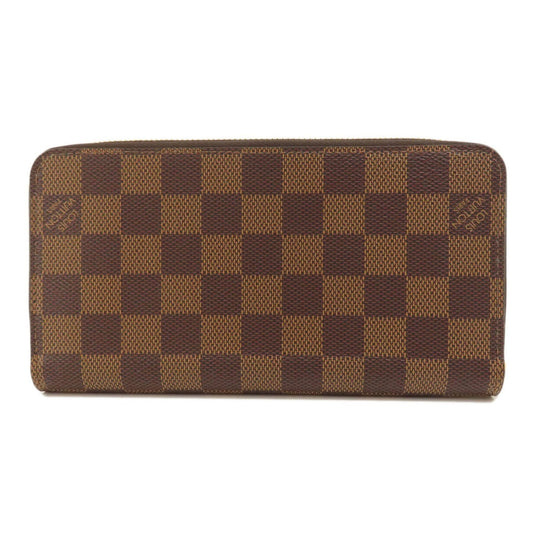 LOUIS VUITTON N41661 Zippy Damier Ebene Long Wallet Canvas Women's