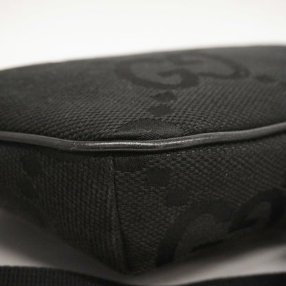 GUCCIAuth  Jumbo GG Jumbo GG 696031 Unisex Canvas Sling Bag Black