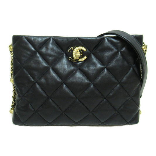 Chanel CHANEL Chain Shoulder Bag Lambskin (Sheepskin) Women's Black
