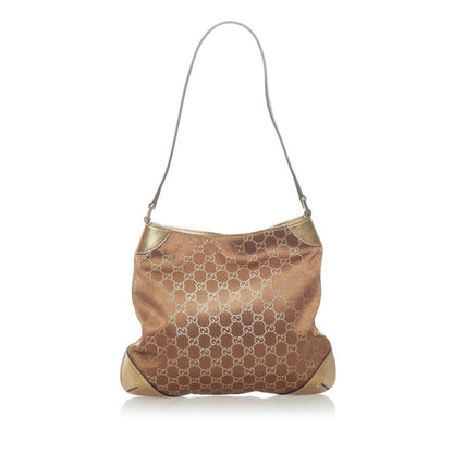 Gucci Shima One Shoulder Bag 257296 Gold Canvas Leather Ladies GUCCI