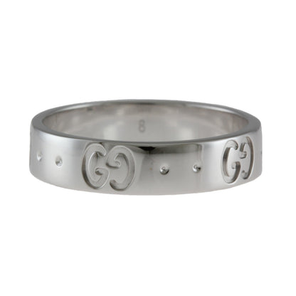 Gucci Icon Ring No. 7.5 18K K18 White Gold Women's