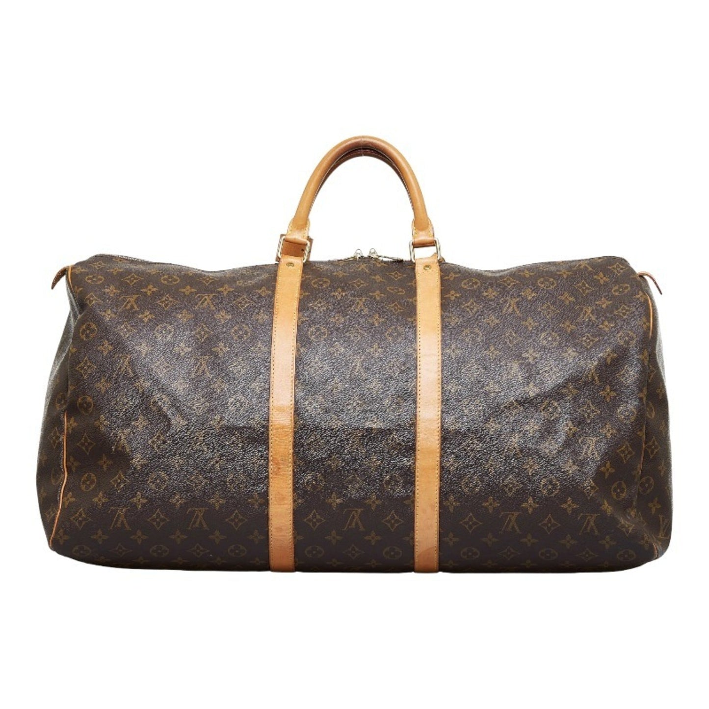 LOUIS VUITTON Monogram Keepall 60 Boston Bag M41422 Brown PVC Leather Ladies